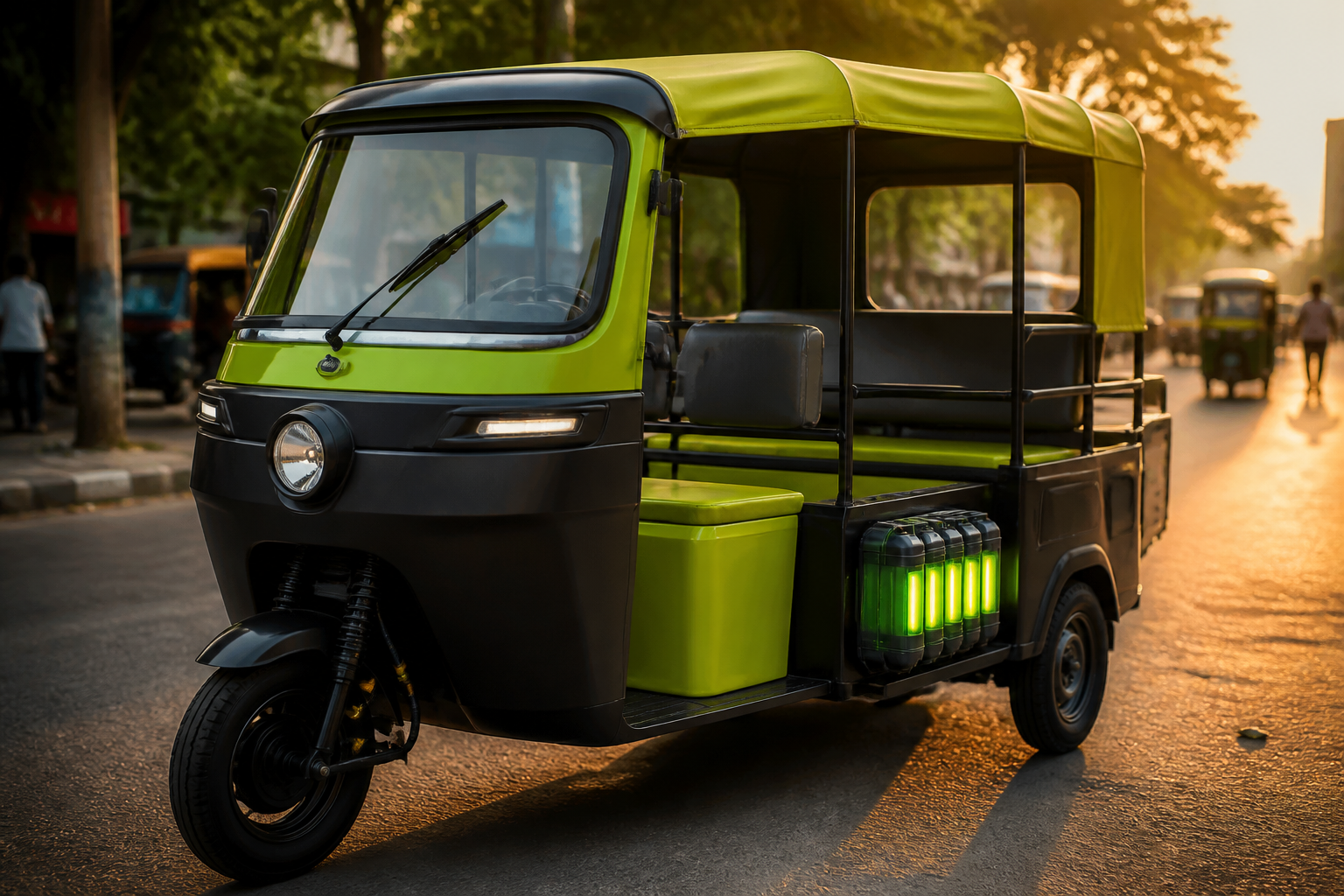 Electric rickshaw powered by VoltCart batteries